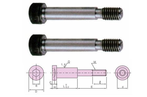 JIS Precision Mold Parts A Typ C Śruba na ramię ze stali nierdzewnej Chemical Black